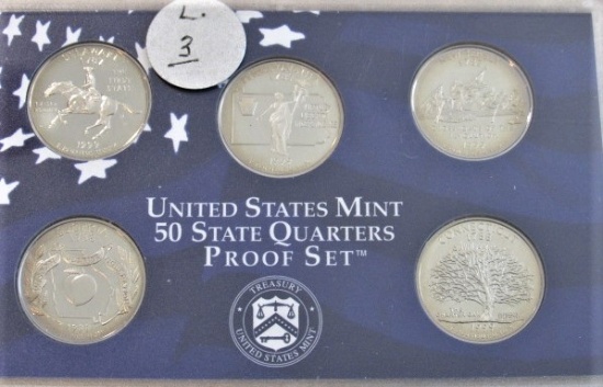 1999 US Mint Proof 5 Set Quarters