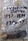 1887-1899 (13) Consecutive Indianhead Pennies