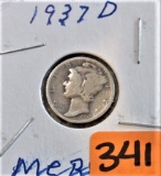 1937-D Mercury Dime