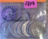 10 Washington Quarters Silver