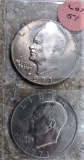 2 UC 1971 Eisenhower Dollars