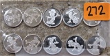 (10) 1/10 oz Mickey Mouse Silver Rounds