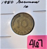 1950 German 10 Coin