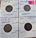 1929-D, 1917-D, 1916-D, 1916 Wheat Cents