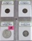Lot of 4 Vintage Graded Coins