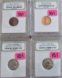 4 Vintage Graded Coins