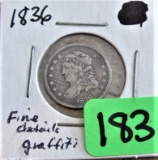 1836 Fine Detailed Graffiti Coin