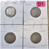 1901, 02, 04, 05 V Nickels