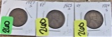 1924-S, 25-S, 27-S Lincoln Cents