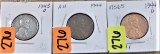 1943-D, 44, 44-D Lincoln Cents