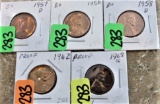 5 Lincoln Cents