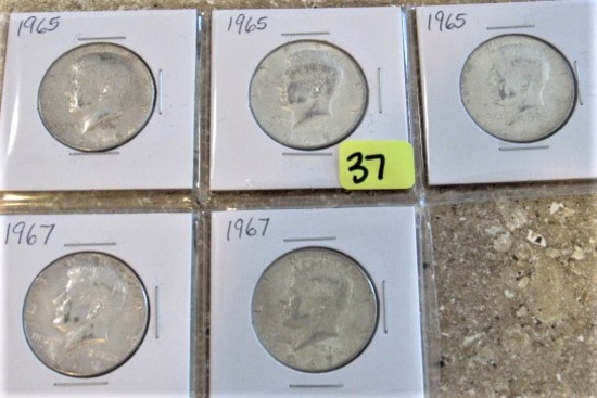 (3) 1965, (2) 1967 Kennedy Half Dollars