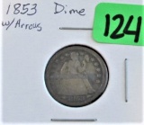 1853 Seated Dime w/Arrows