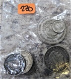 Bag of 6 Foreign Silver Coins