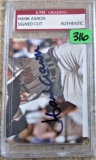 Original Hank Aaron Signed Cut Graded