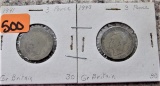 1941, 1943 Grean Britain Coins