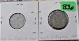 (2) 1963 England Coins