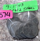 (9) WW2 Steel Cents