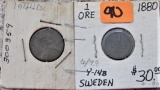 1944-D Cent, 1880 Sweden Coin