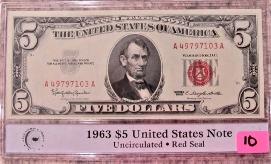 1953 $5 Uncirculated Silver Certificate Red Seal