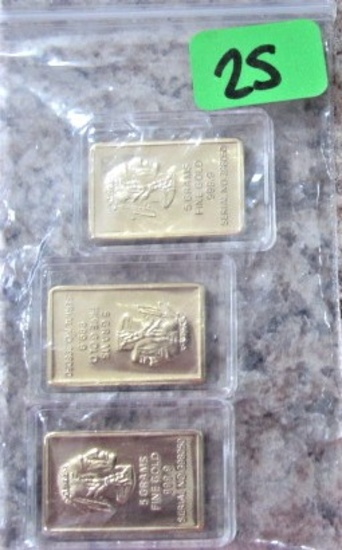 Gold Plated Replica Bar 5 Gram Fine