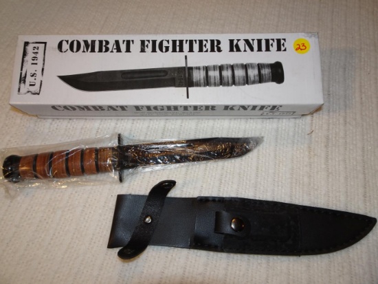 Combat Fighter Knife w/Sheath 7" Blade