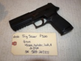 Sig Sauer P320 9mm w/case, holster, lock, & 2 clips