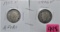 1907, 1906 V Nickels