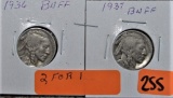 1936, 37 Buffalo Nickels