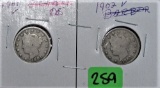 1901, 02 V Nickels