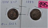 1888, 89 Indian Head Cents