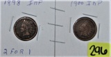 1898, 1900 Indian Head Cent