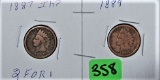 1887, 1889 Indian Head Cents