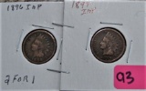 1896, 1897 Indian Head Cent