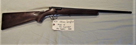 Stevens Springfield Model 15 22 Single Shot (No sights)