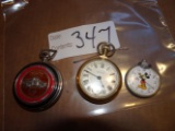 3 Pocket Watches (1 Ford F-100, 1 Mickey Mouse, 1-RR West clock)