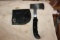 Buck USA hatchet in buck leather