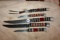 Lucite stacked handle knives. Hand made. Great set.