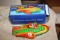 Vintage tin toy rocket racer, has noise maker, great toy, box