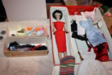 Vintage Barbie, MCMLVIII, Pat Pend, 1963 ponytail box lots of barbie clothes and accessories