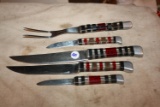 Lucite stacked handle knives. Hand made. Great set.