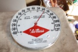 McNess Round Adver. Sign Thermometer. NOS never used