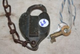 Antique brass padlock