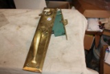 Vintage large brass door pull and lock. Has keys