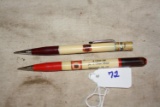 Phillips 66 adver mechanical pencils, 1 can top and one oil in the top. Swanson Oil Fullerton Nebr o