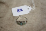 Vintage ring sterling silver .925 with Abalone gems size 9.5