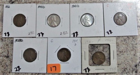 7 Lincoln Cents