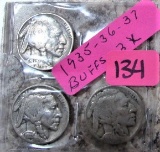 1935, 1936, 1937 Buffalo Nickels