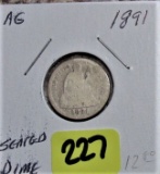 1891 Seated Dime