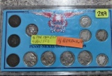 (4) Pre 1900 Indian Head Cents, (4) Buffalo Nickels, (4) Barber Havles